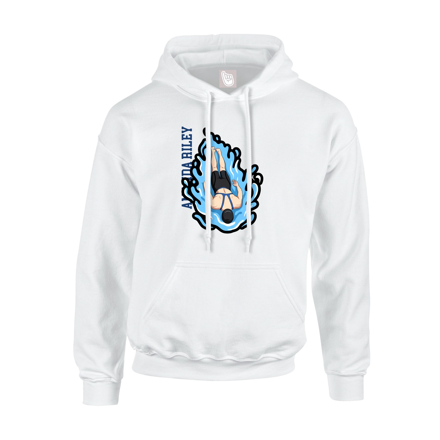 Hoodie — Name Vertical in White
