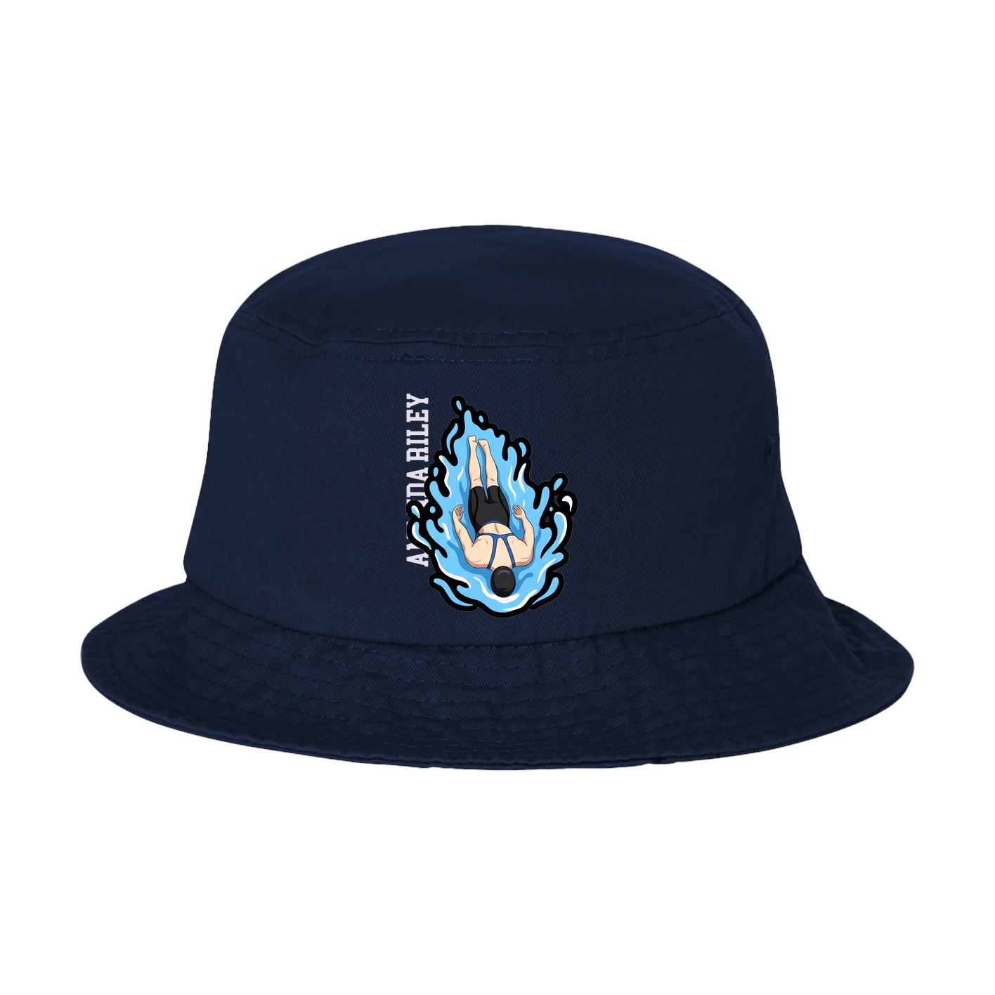 Bucket Cap — Name Vertical in Navy
