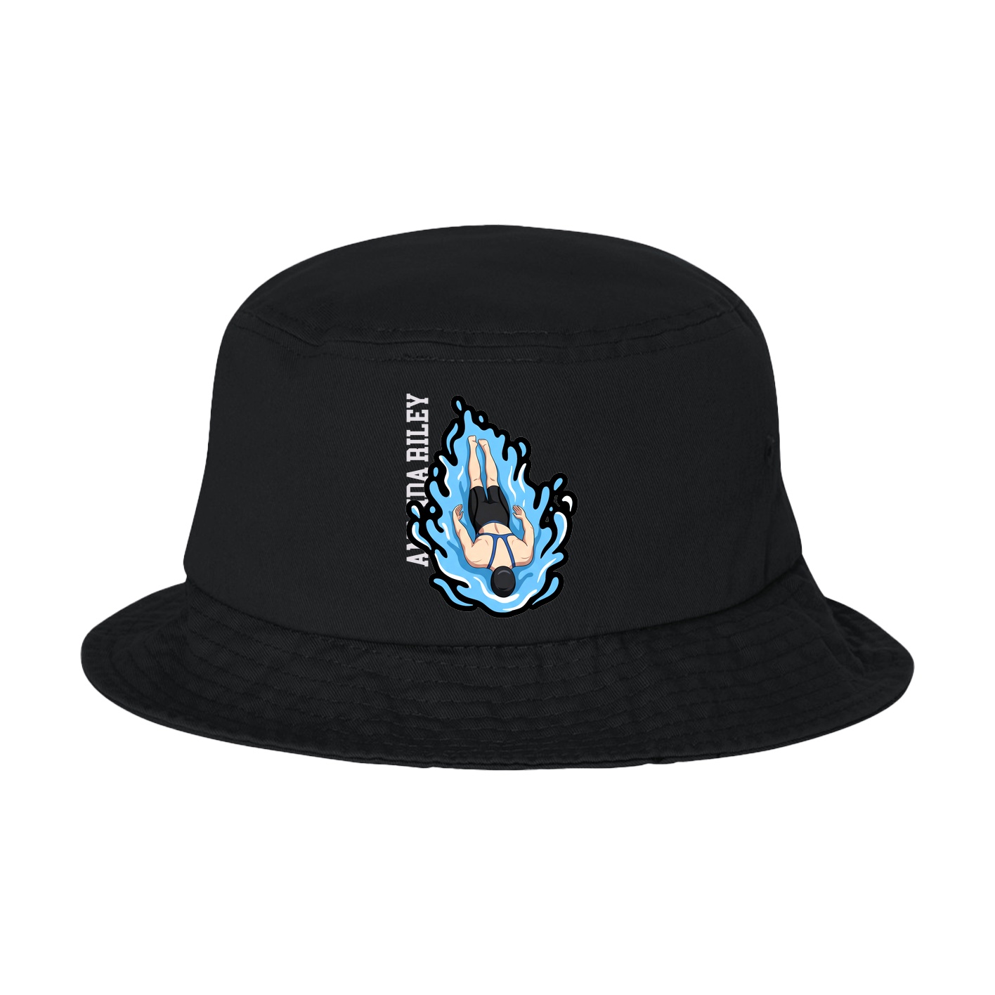 Bucket Cap — Name Vertical in Black