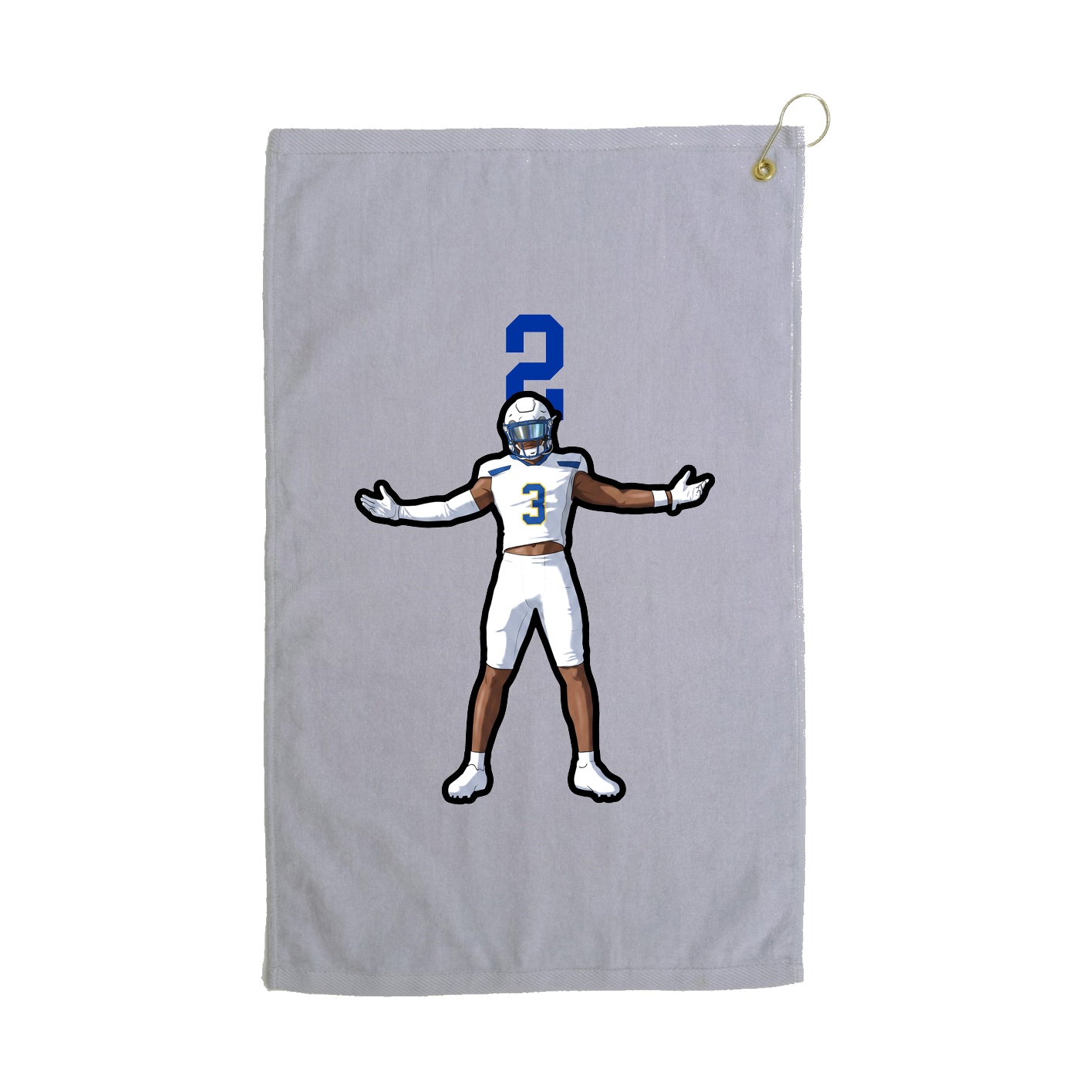 Golf Towel — Number Top in Grey