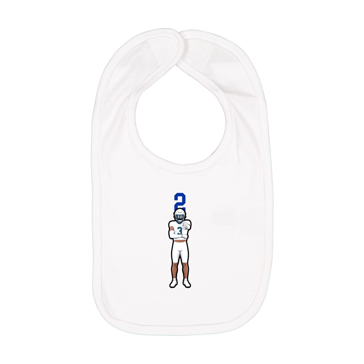 Infant Bib — Number Top in White
