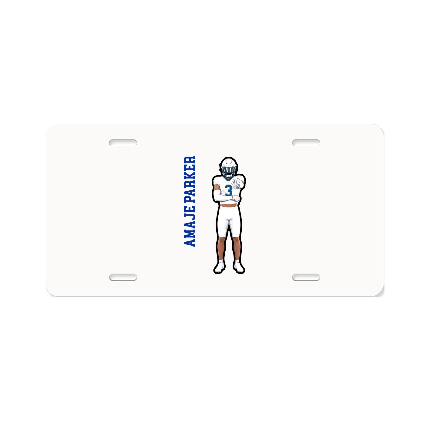 License Plate — Name Vertical in Classic