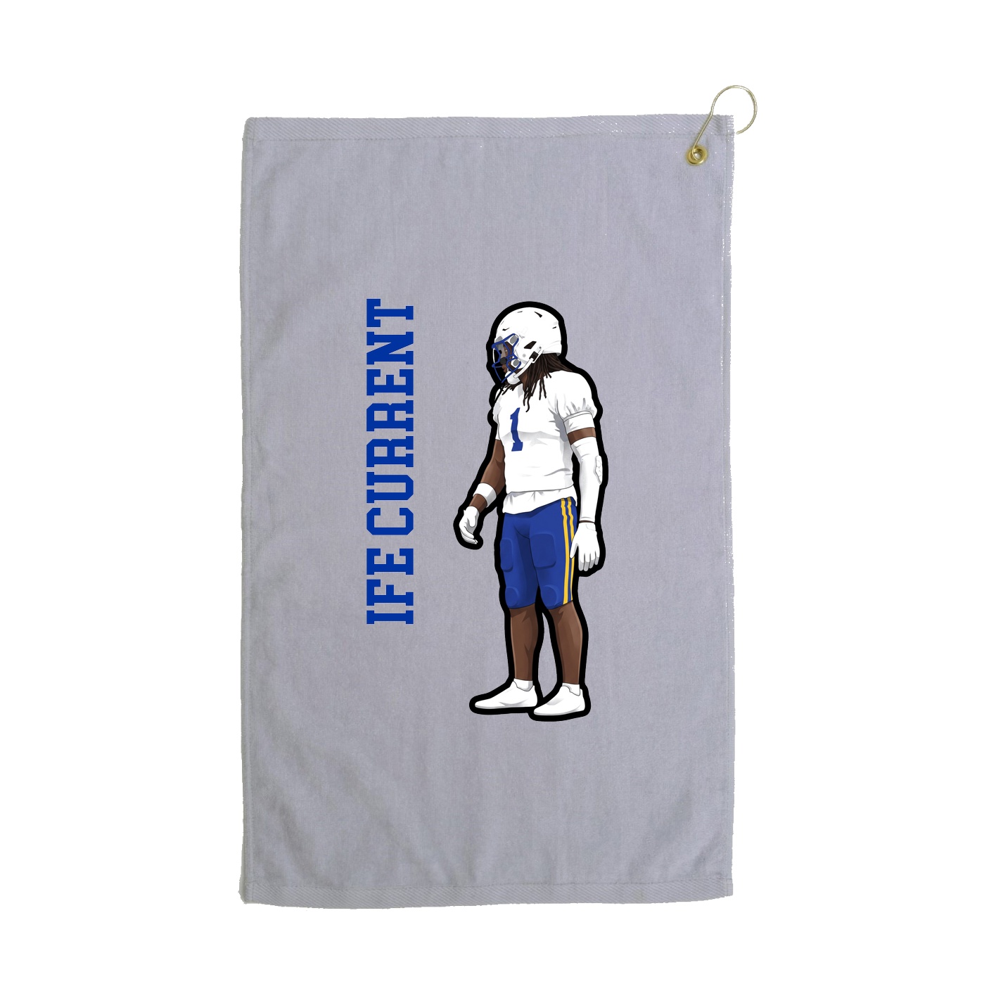 Golf Towel — Name Vertical in Grey