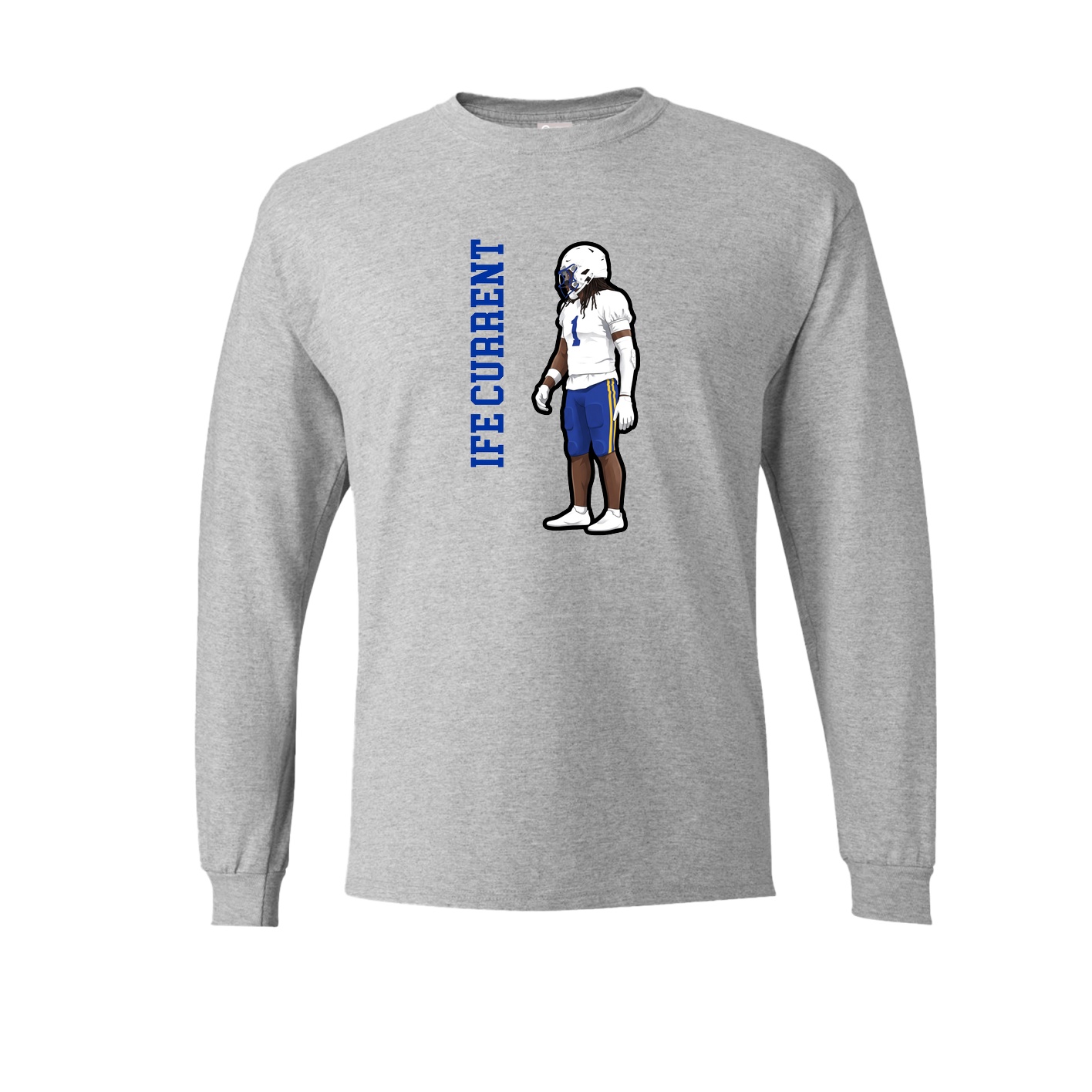 Long Sleeve Tee — Name Vertical in Grey