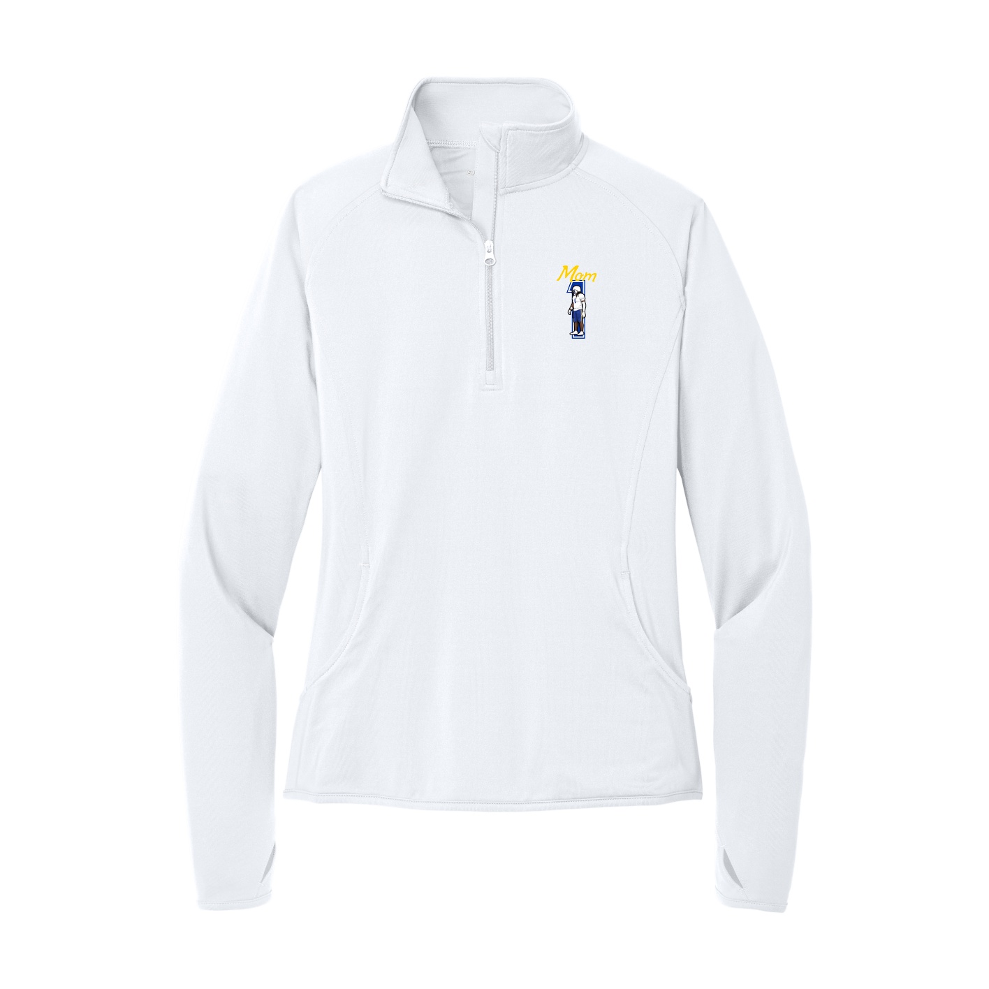 Women's Q-Zip Pullover — Mothers Day Shirsey in White