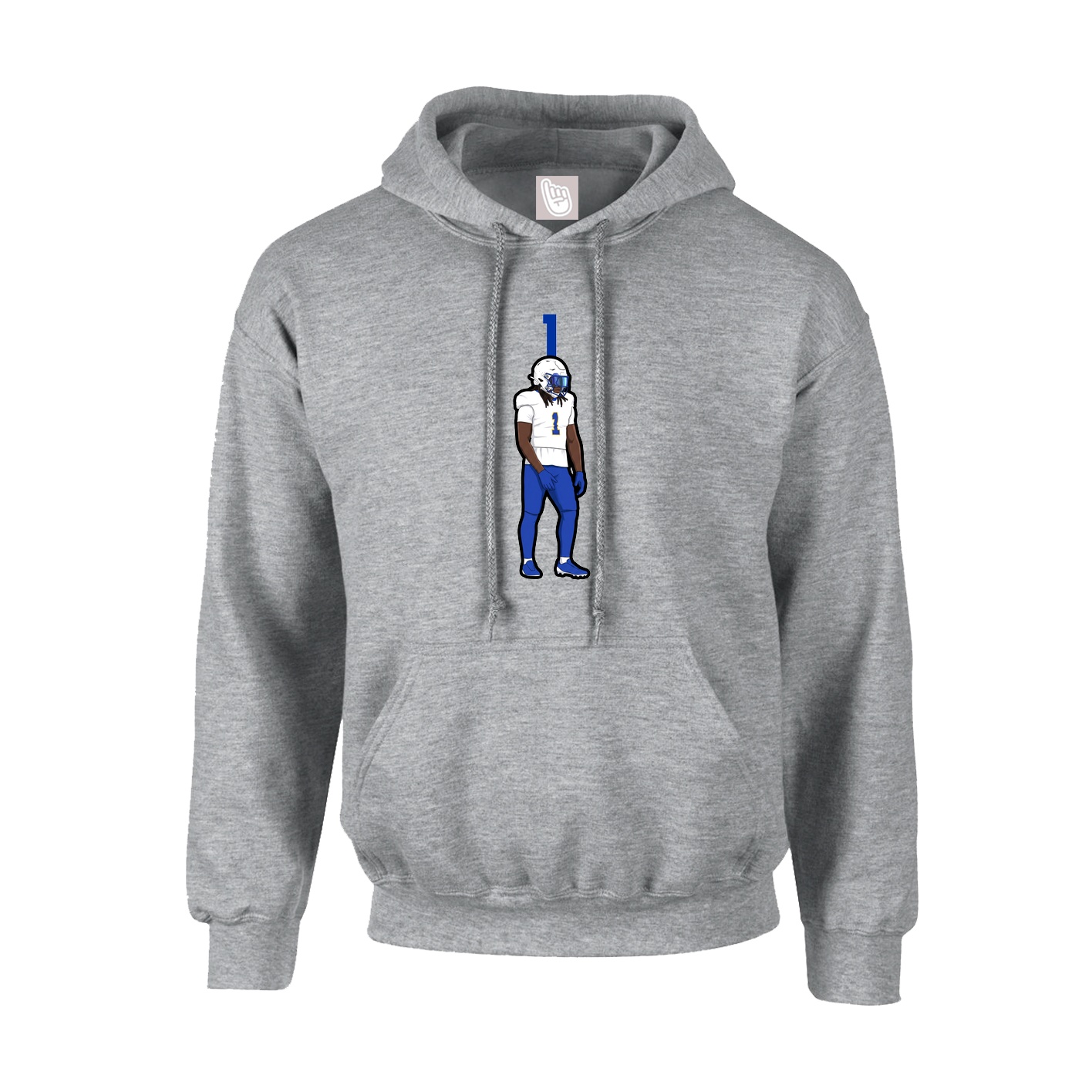 Youth Hoodie — Number Top in Grey