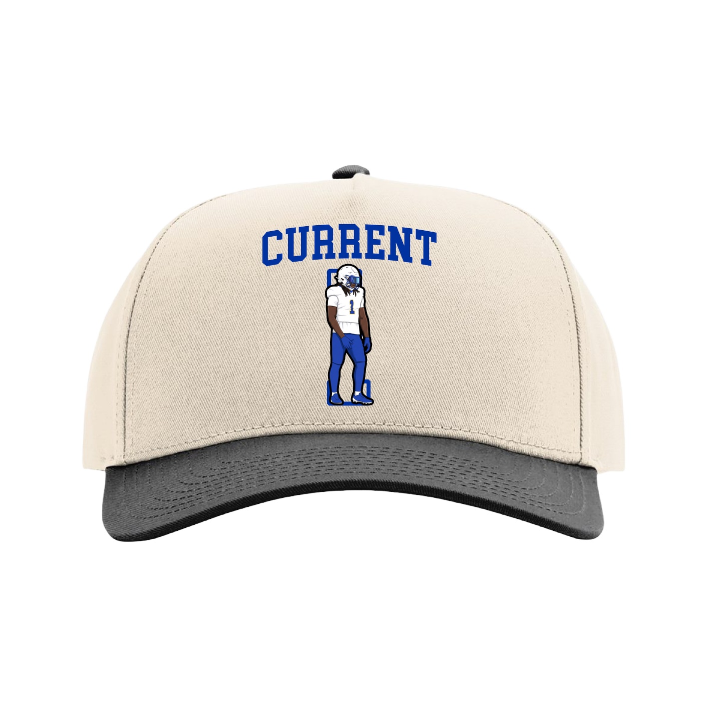 Full Fabric Five-Panel Champ Cap — Shirsey in Cream/Black