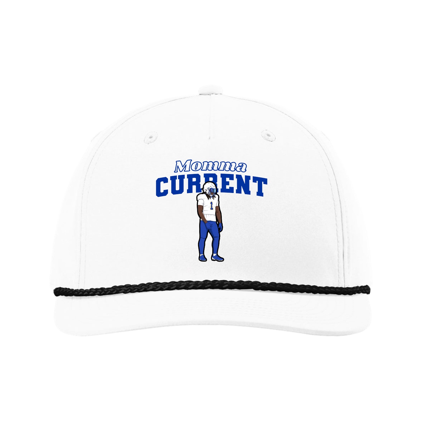 Five-Panel Classic Rope Cap — Mothers Day Block in White