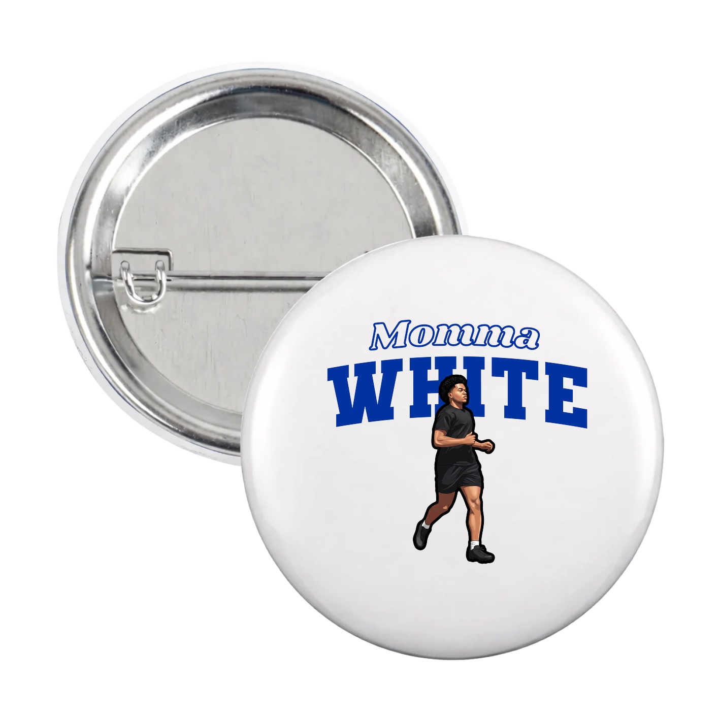 Game Day Button — Mothers Day Block in White