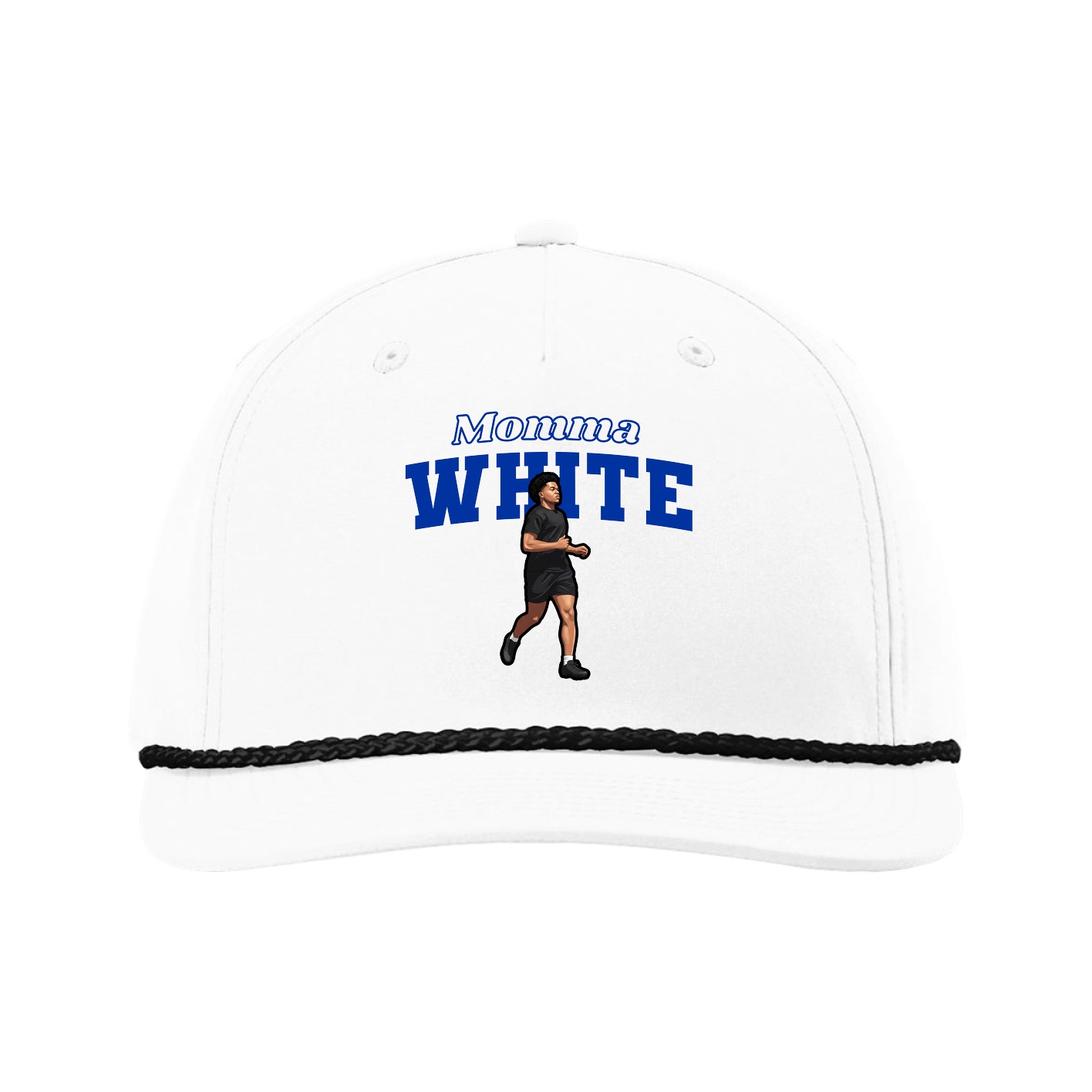 Five-Panel Classic Rope Cap — Mothers Day Block in White