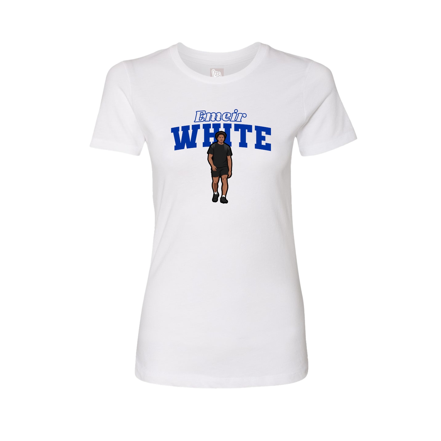 Womens Tee — Name Arch in White