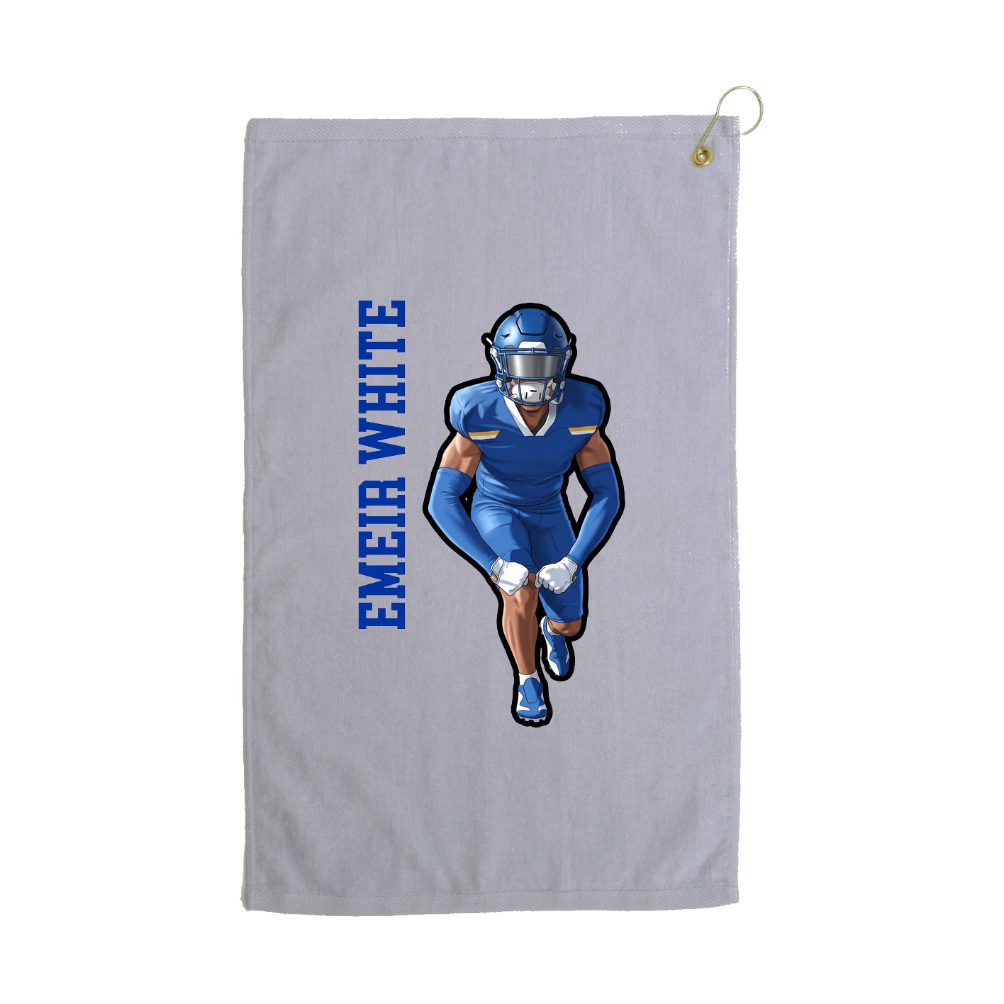 Golf Towel — Name Vertical in Grey
