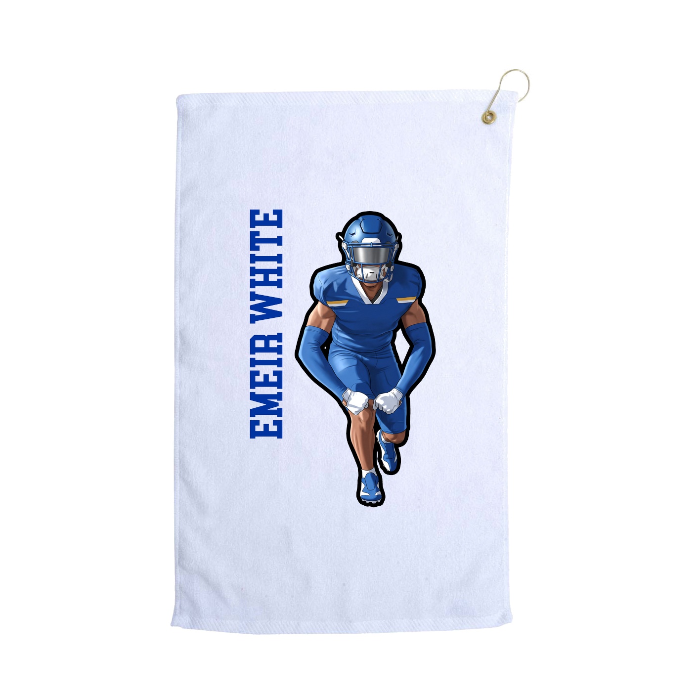Golf Towel — Name Vertical in White