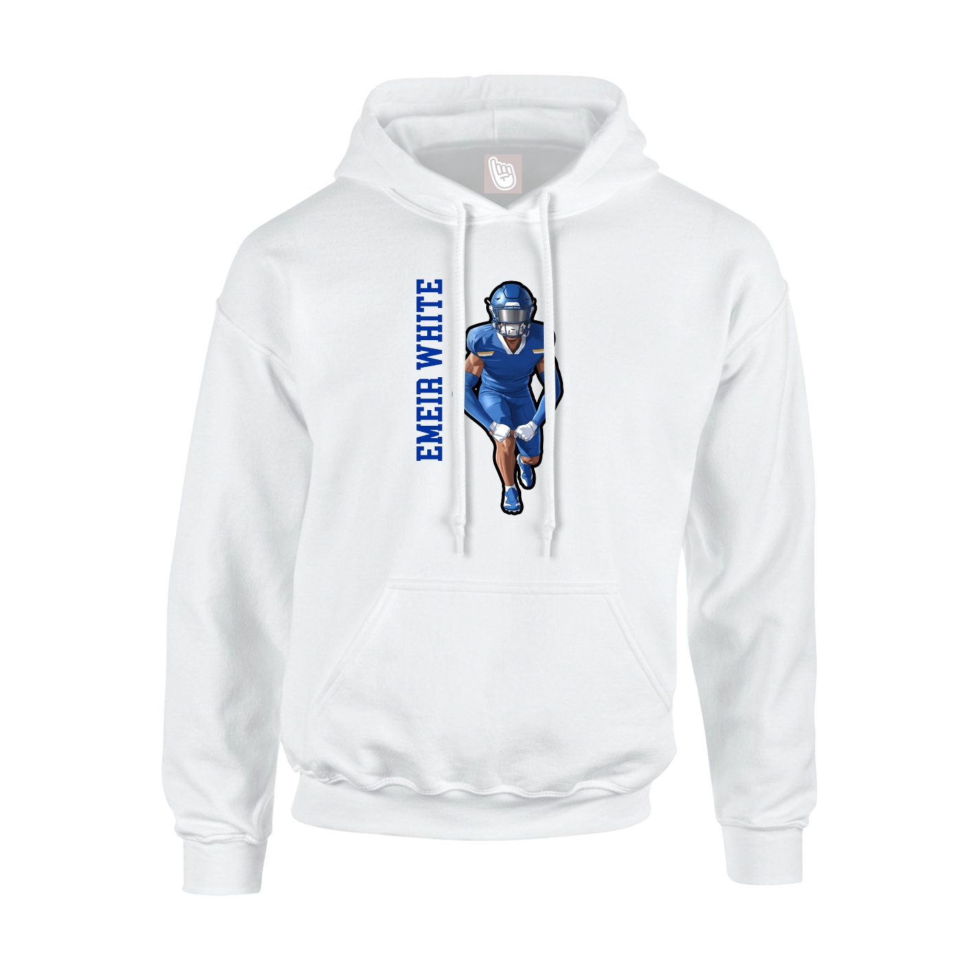 Youth Hoodie — Name Vertical in White