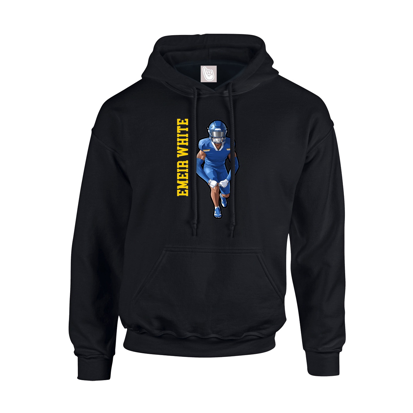 Youth Hoodie — Name Vertical in Black