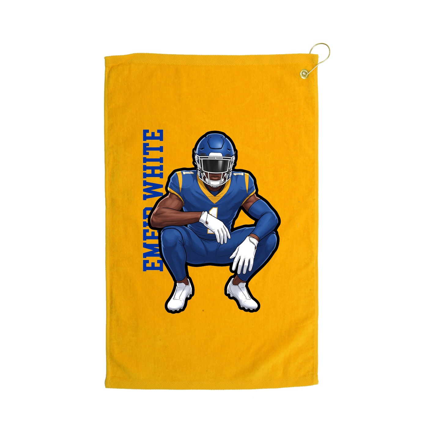 Golf Towel — Name Vertical in Gold