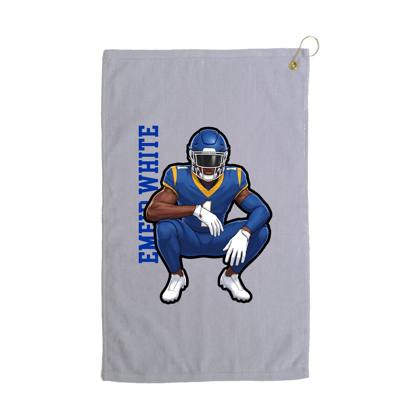 Golf Towel — Name Vertical in Grey