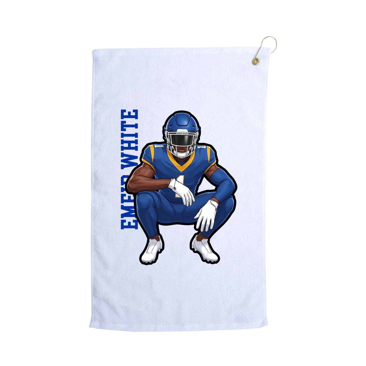 Golf Towel — Name Vertical in White