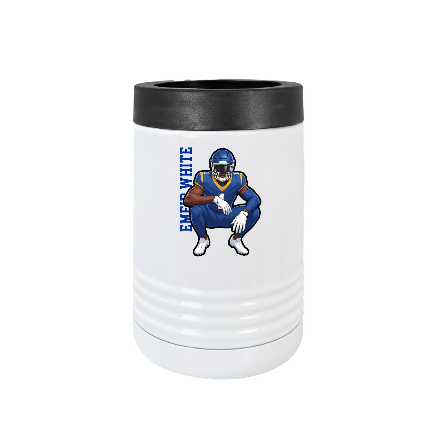 Beverage Holder — Name Vertical in White