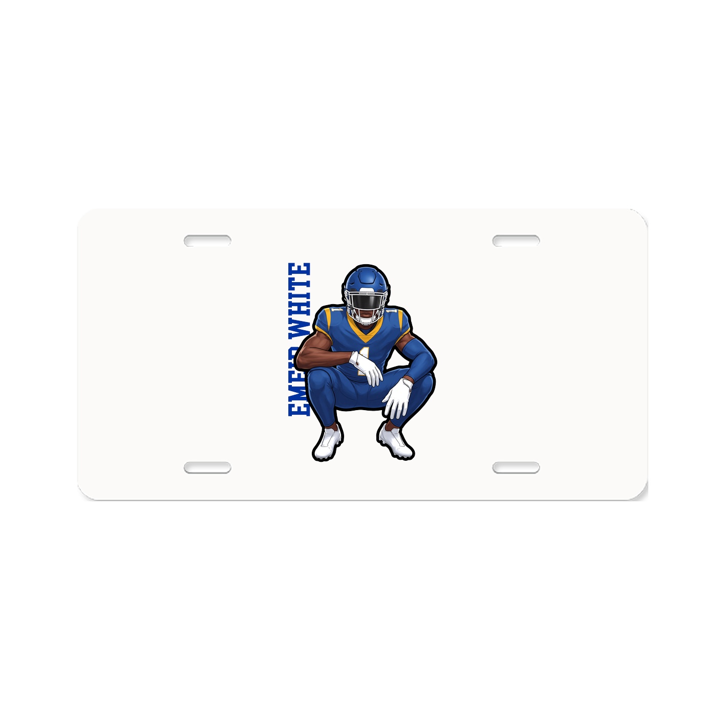 License Plate — Name Vertical in Classic