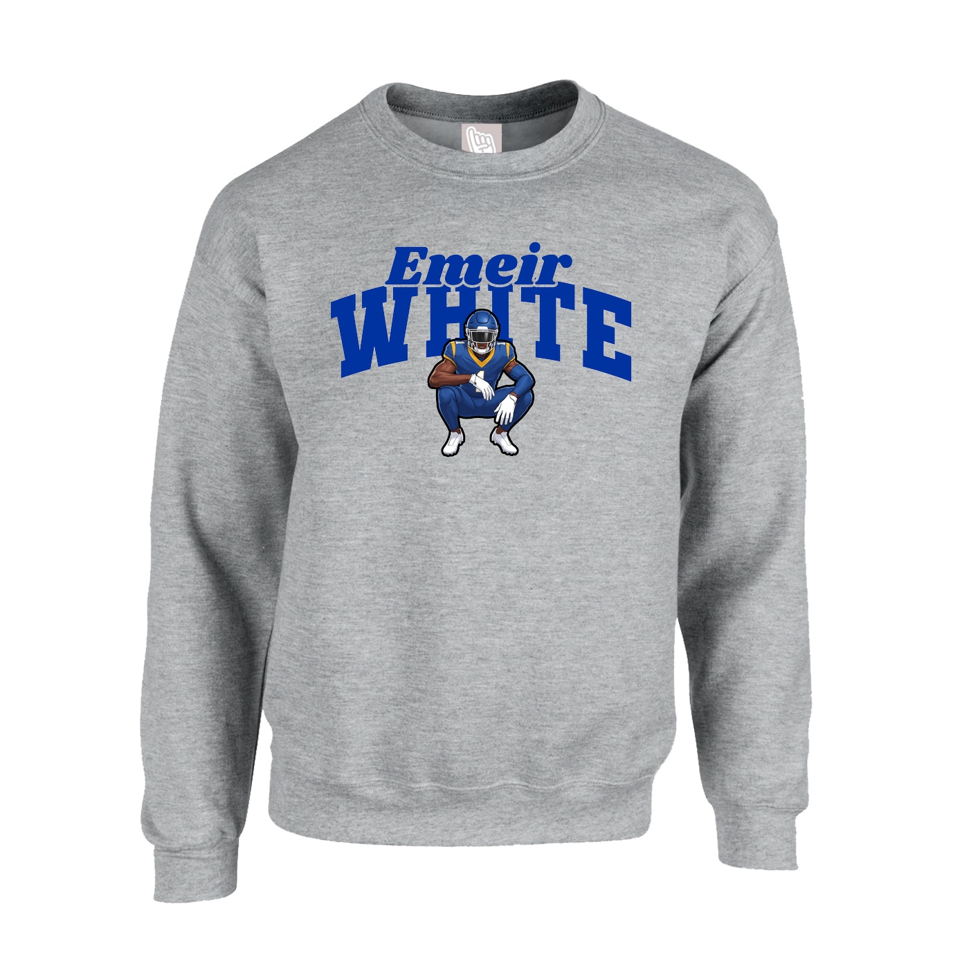 Fleece Crew — Signature Arch in Grey