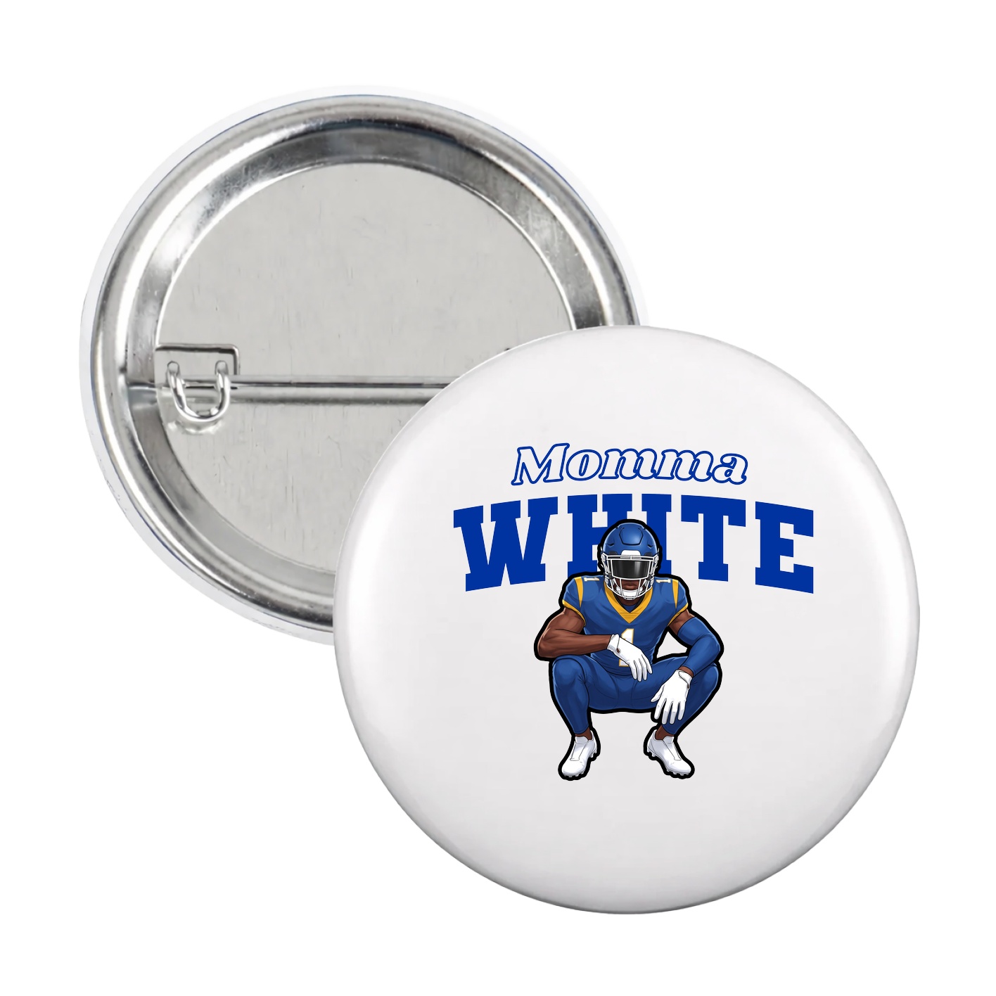 Game Day Button — Mothers Day Block in White