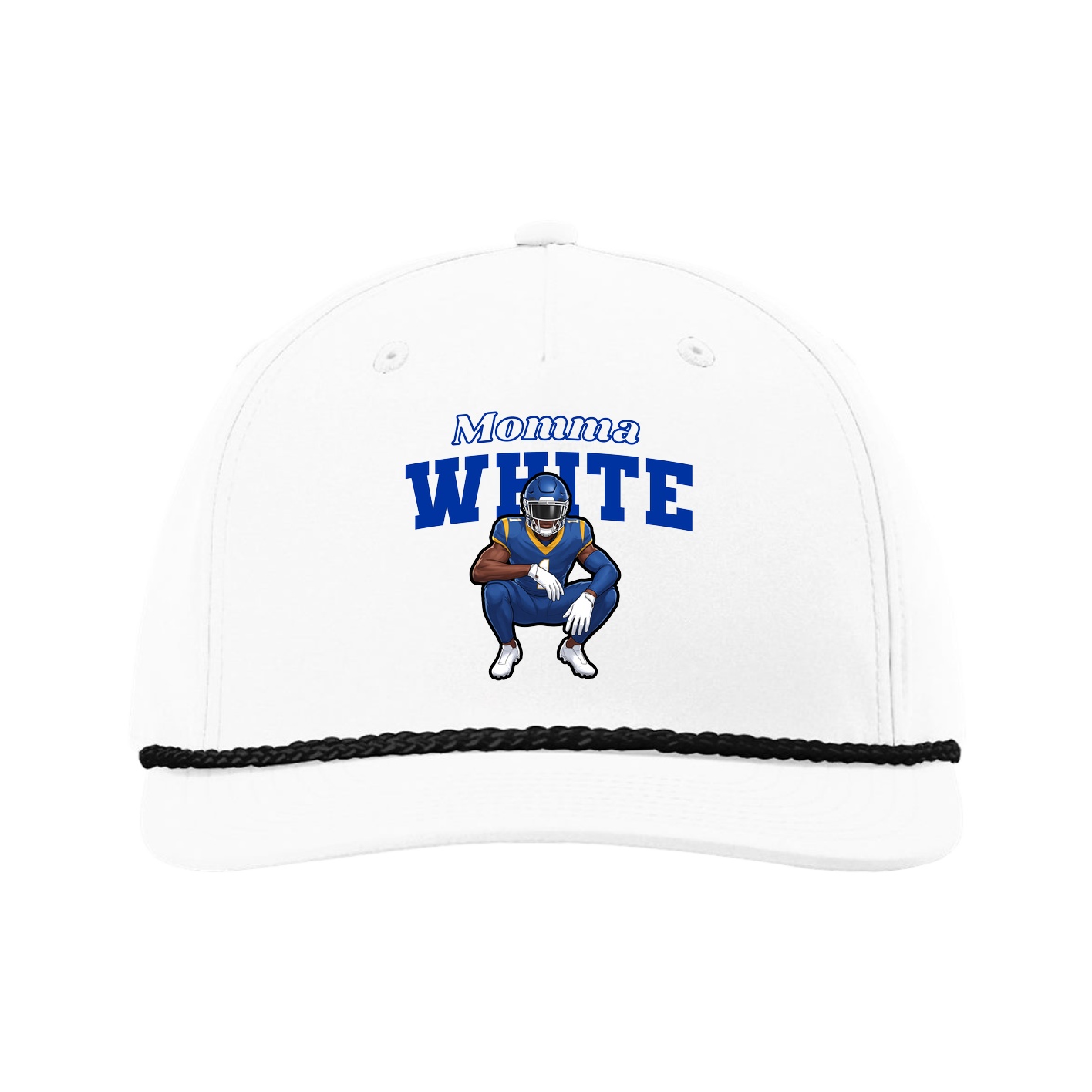 Five-Panel Classic Rope Cap — Mothers Day Block in White