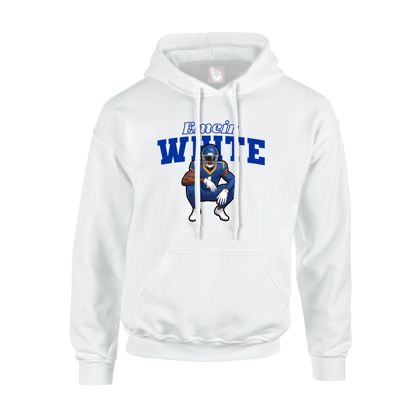 Hoodie — Name Arch in White