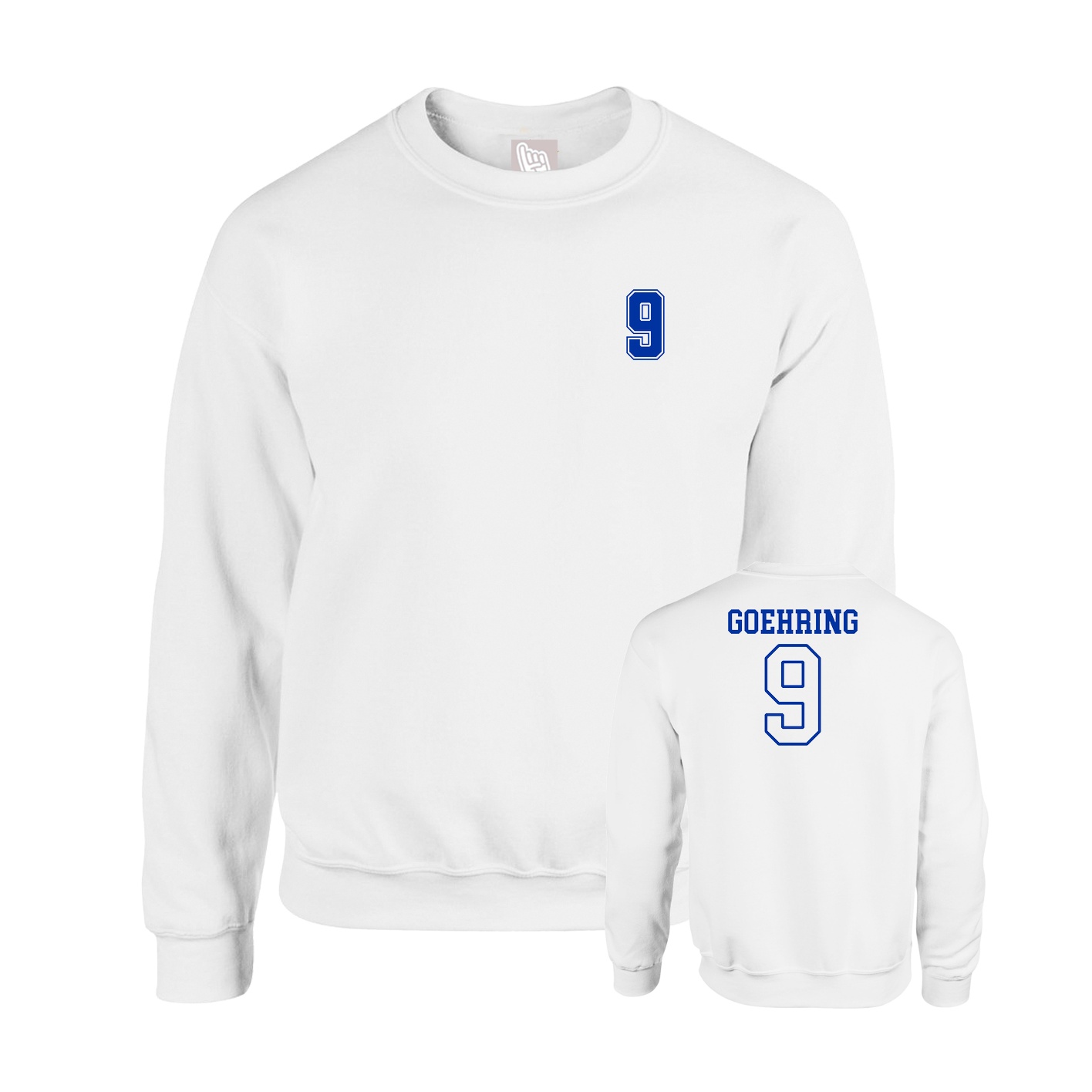 Fleece Crew — Chest Back in White
