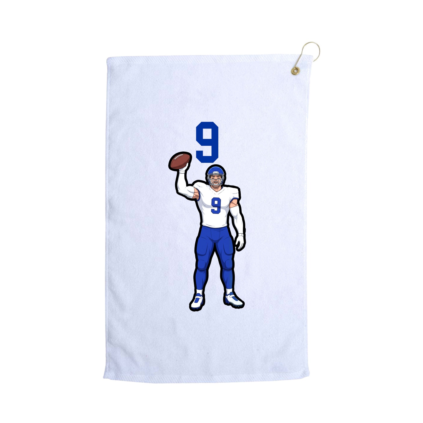 Golf Towel — Number Top in White