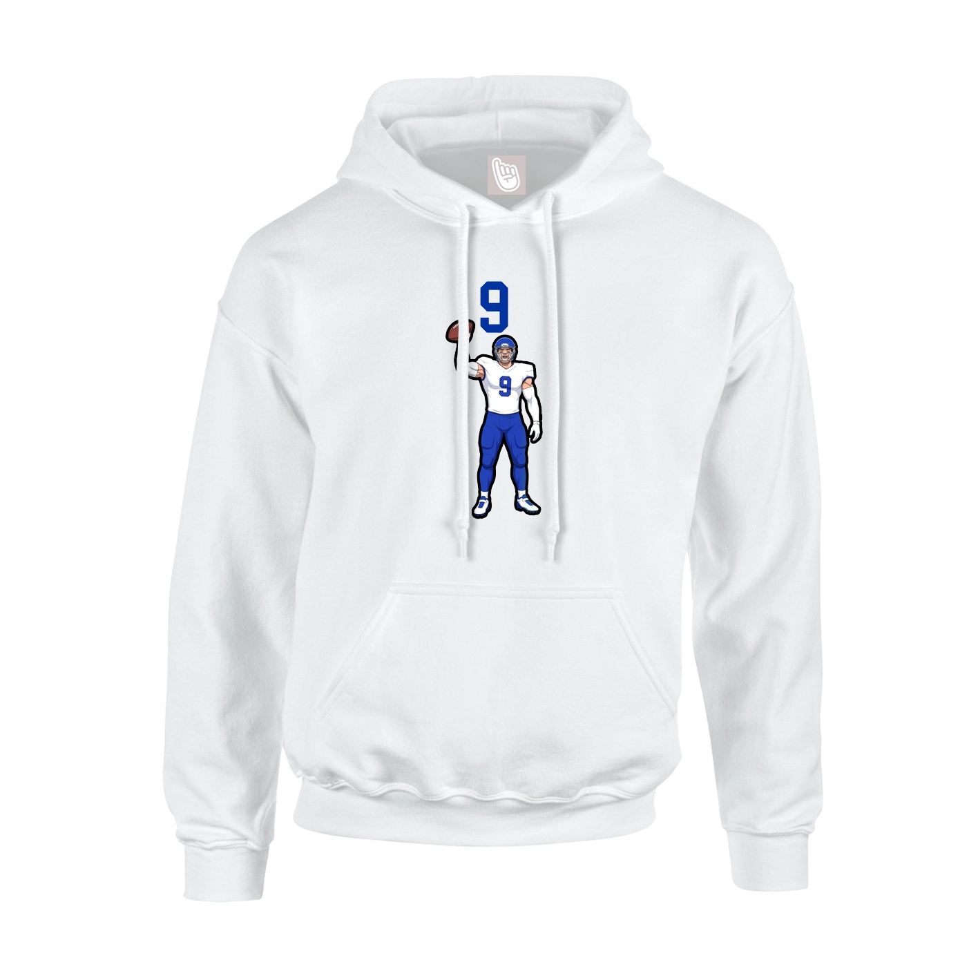 Youth Hoodie — Number Top in White