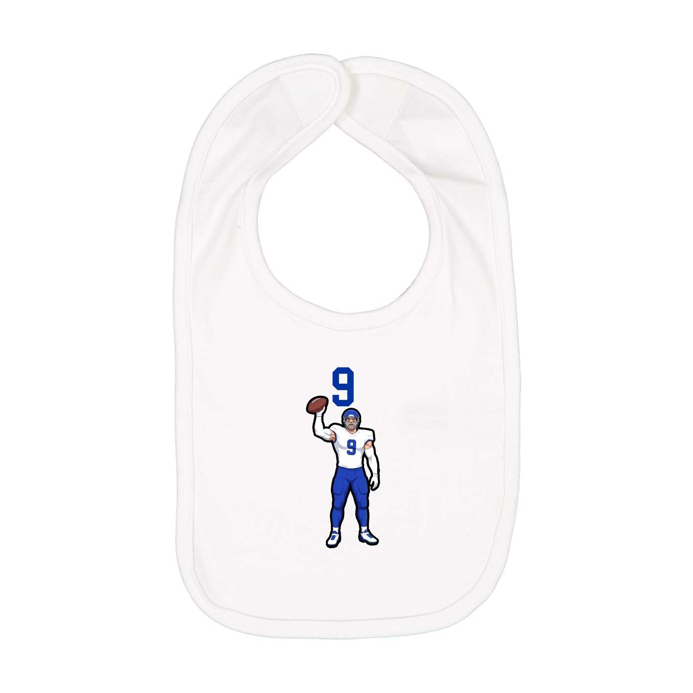 Infant Bib — Number Top in White