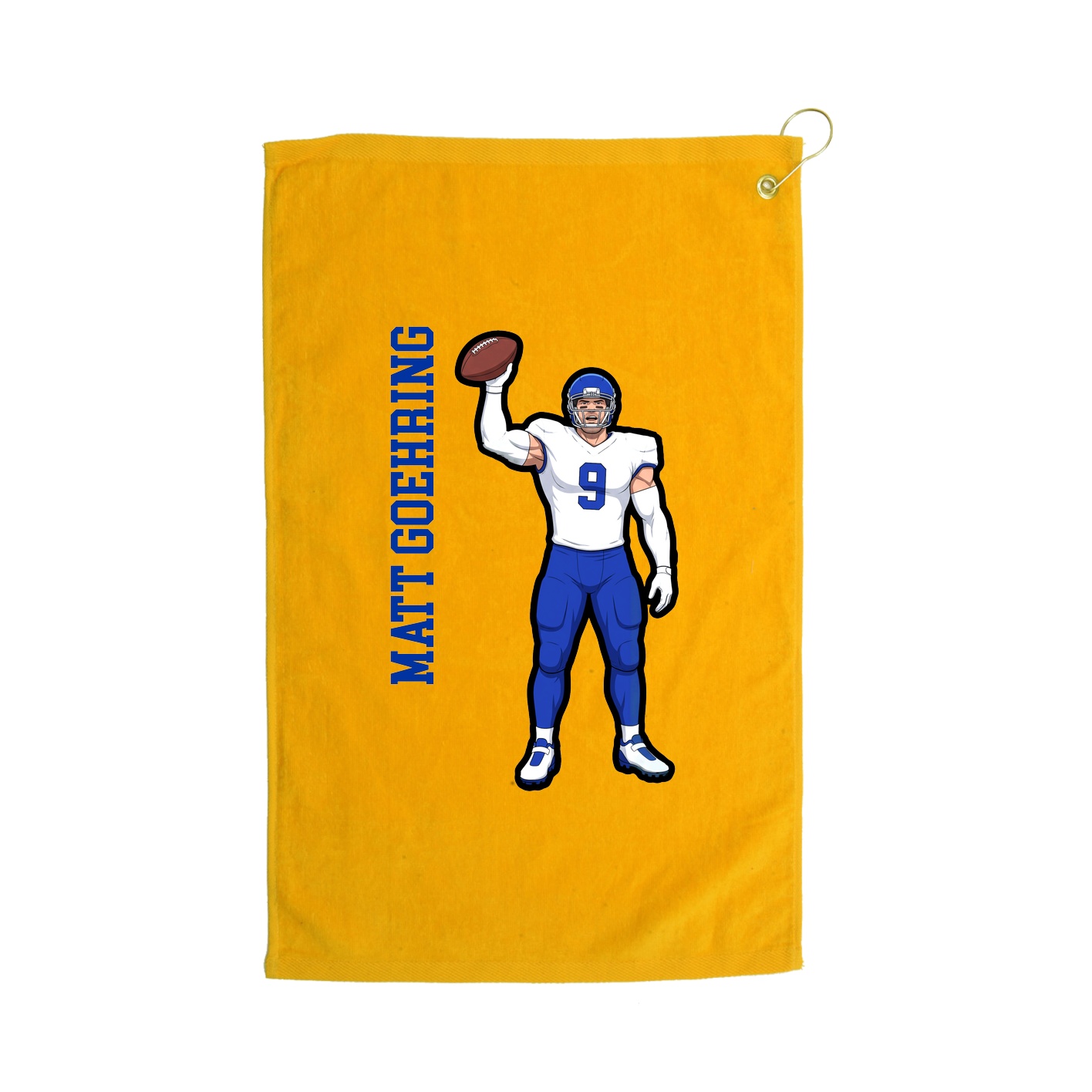 Golf Towel — Name Vertical in Gold