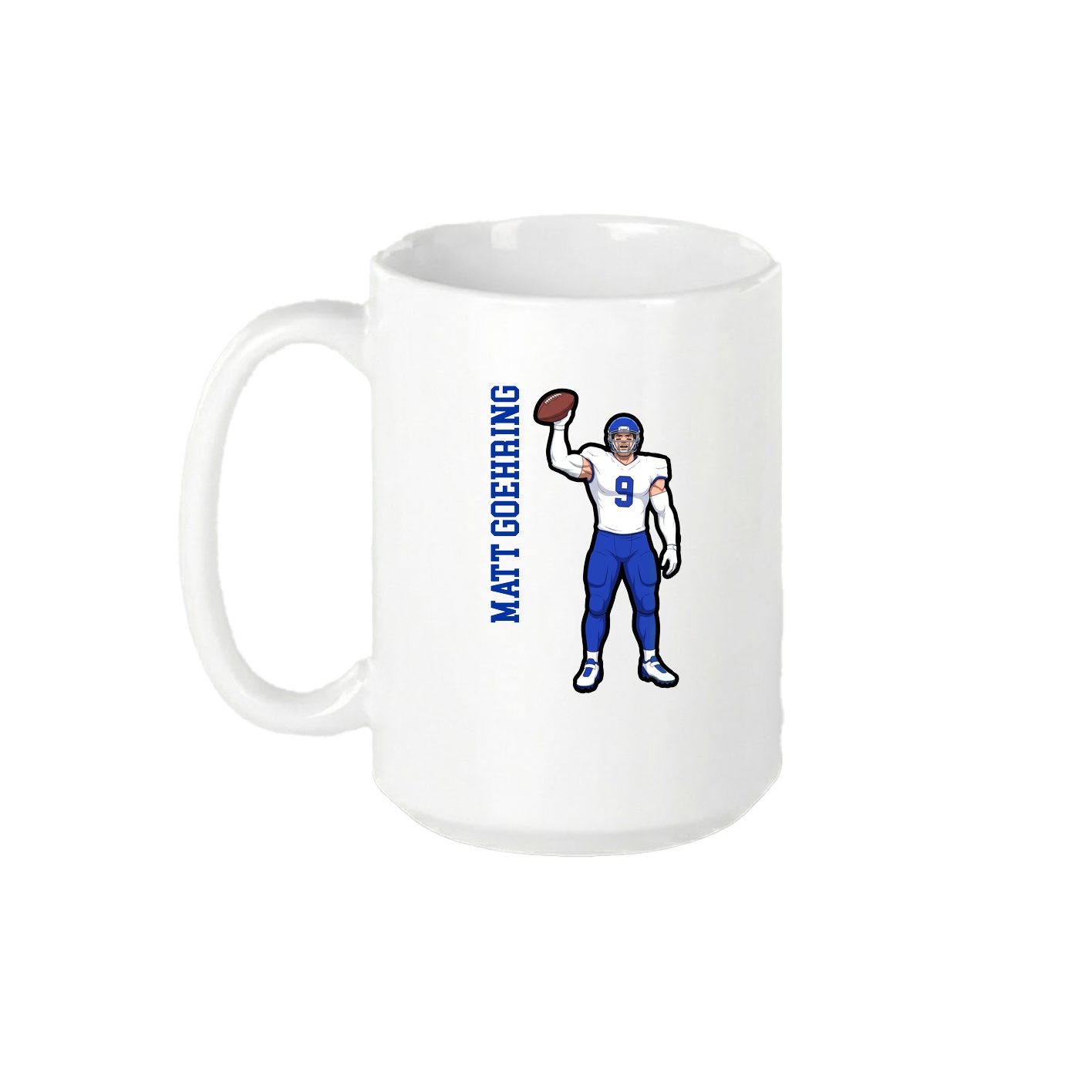 15oz Coffee Mug — Name Vertical in White