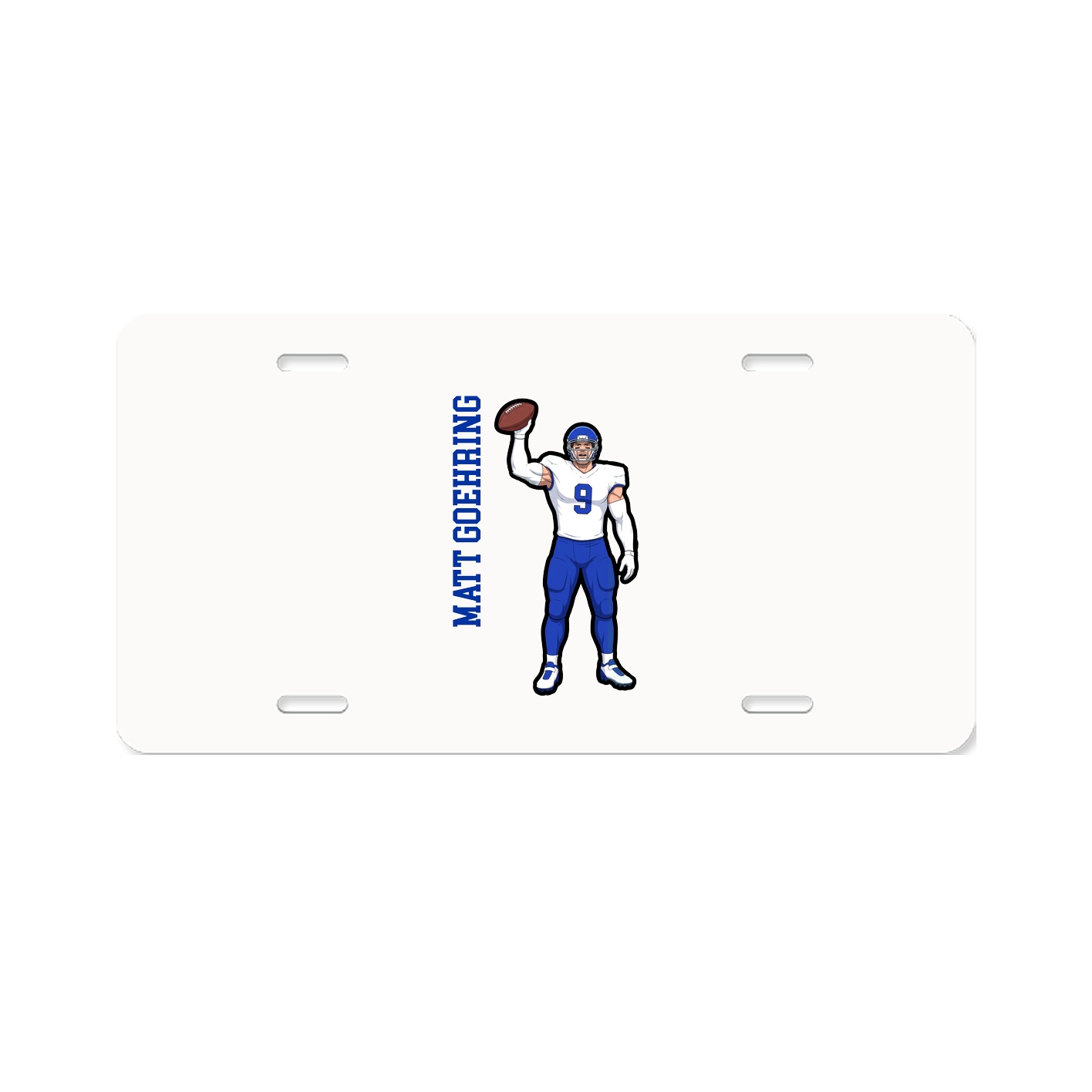 License Plate — Name Vertical in Classic