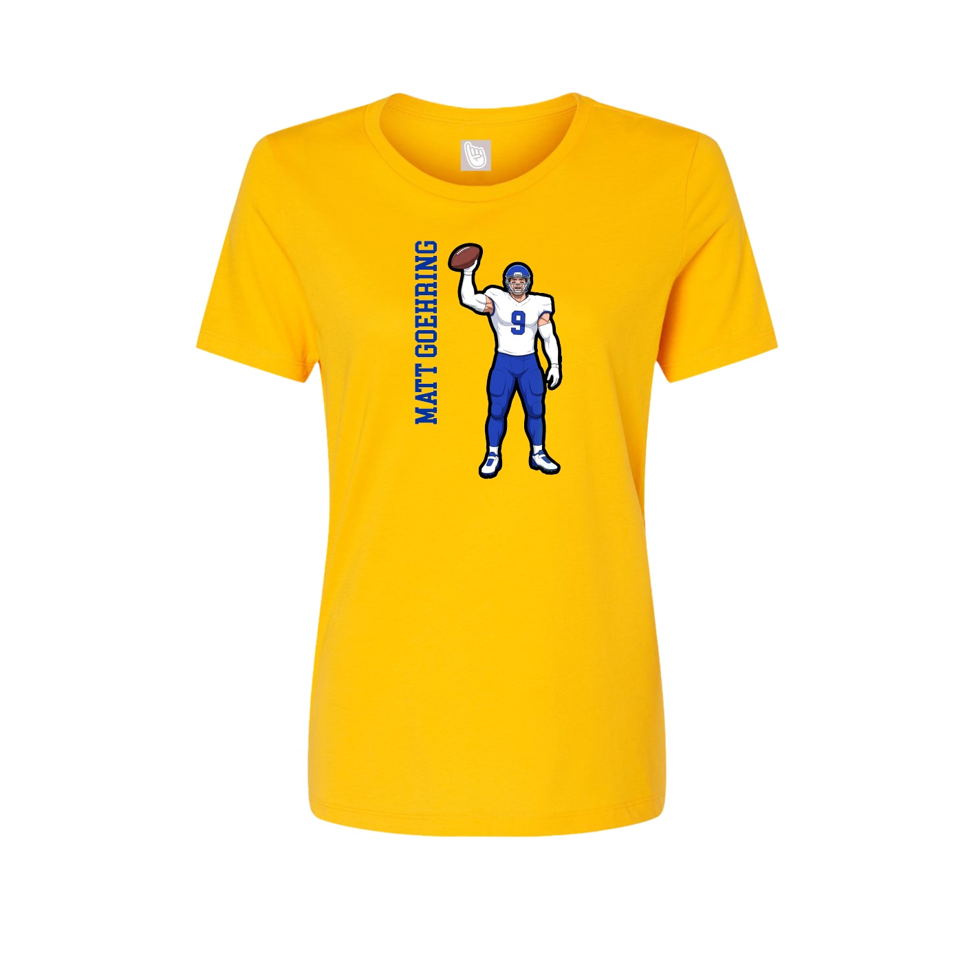 Fitted Women's Tee — Name Vertical in Gold
