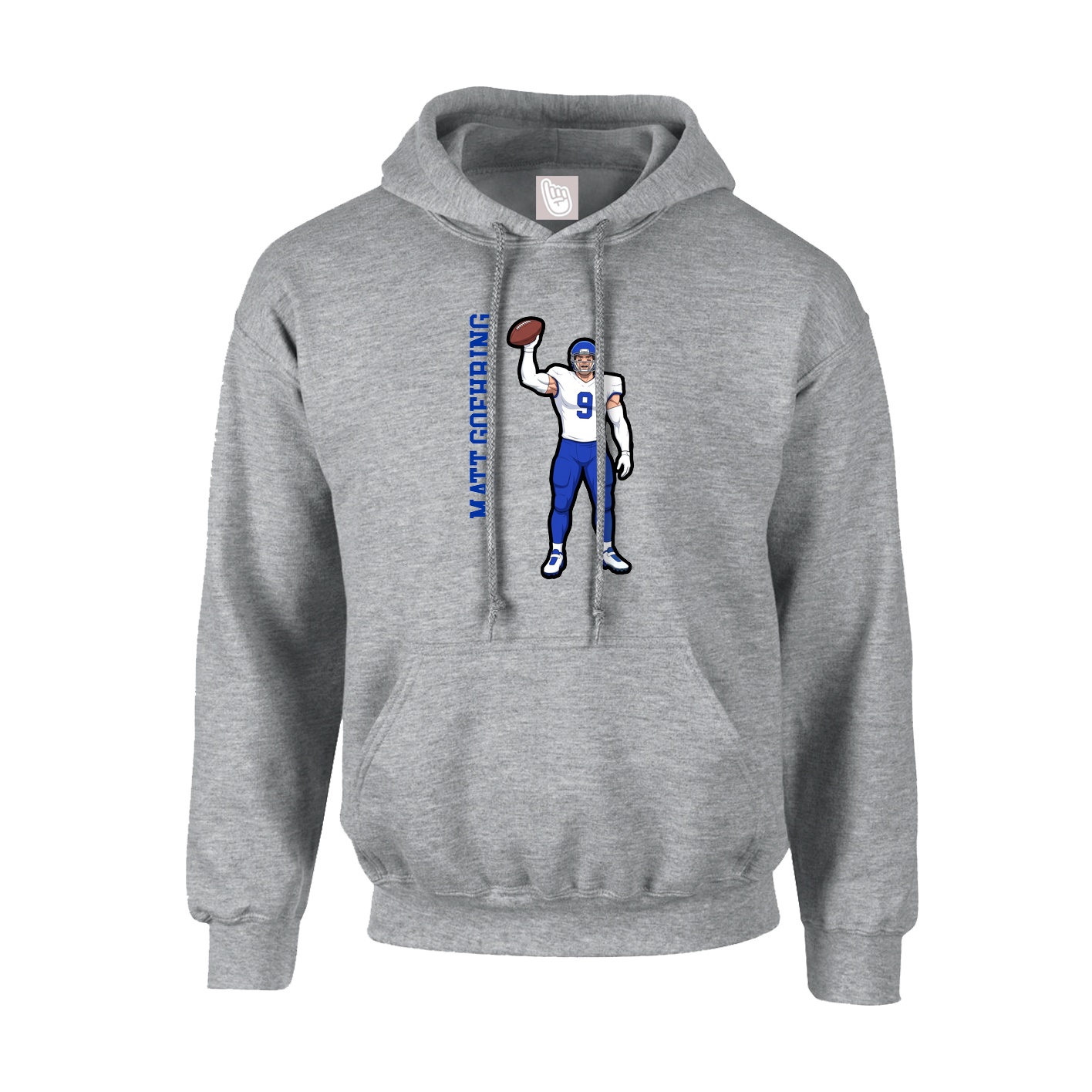 Hoodie — Name Vertical in Grey