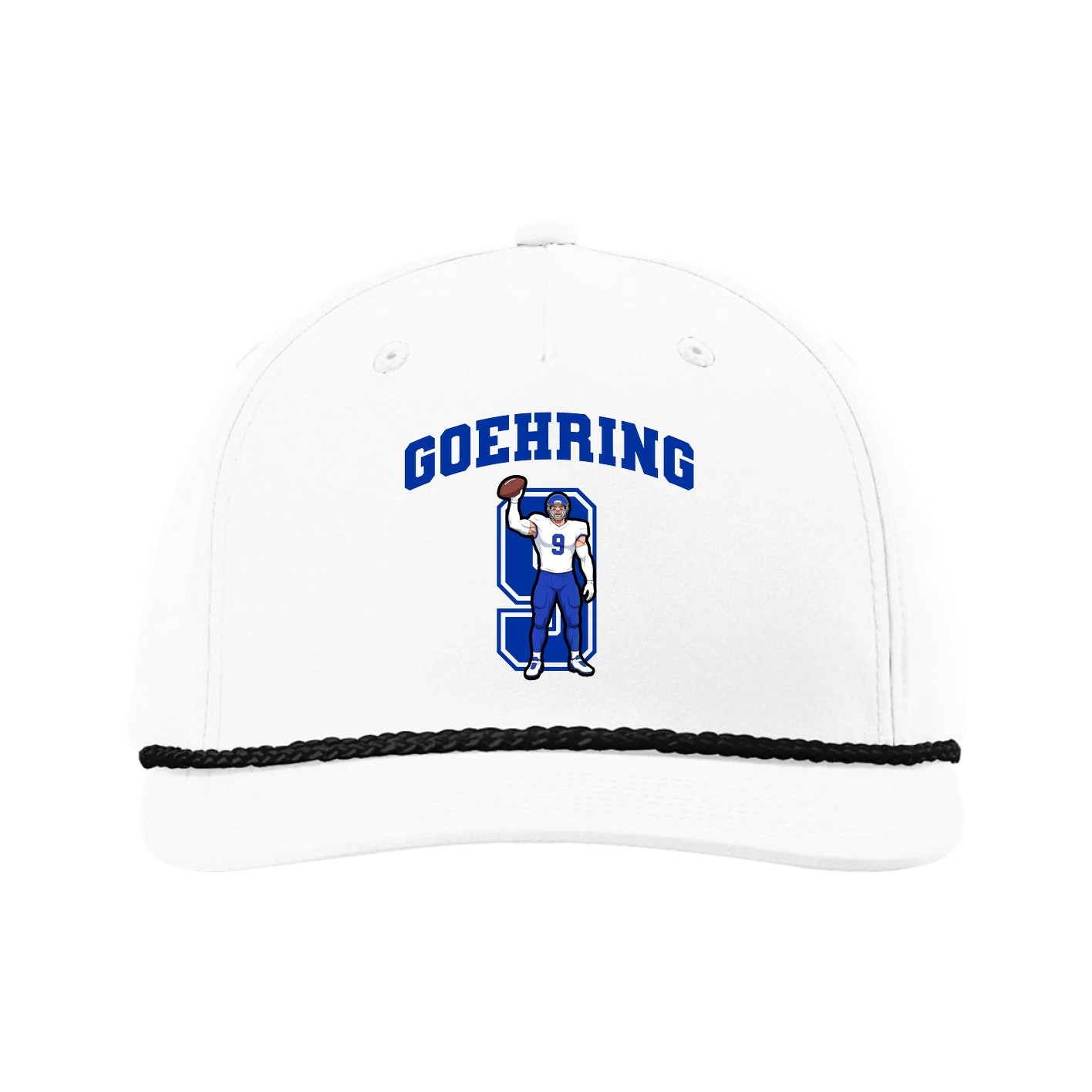Five-Panel Classic Rope Cap — Number in White