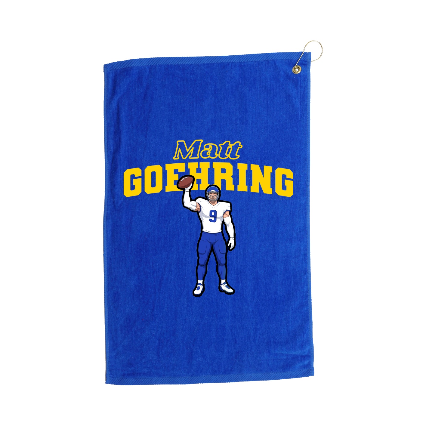 Golf Towel — Name Arch in Royal