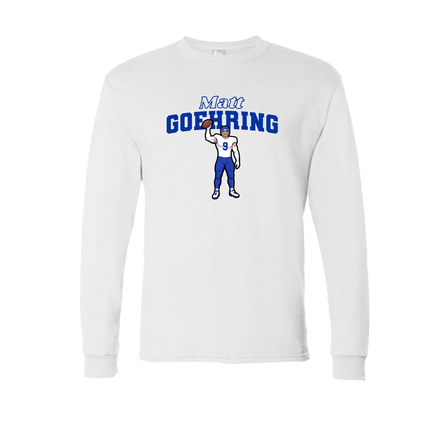 Long Sleeve Tee — Name Arch in White