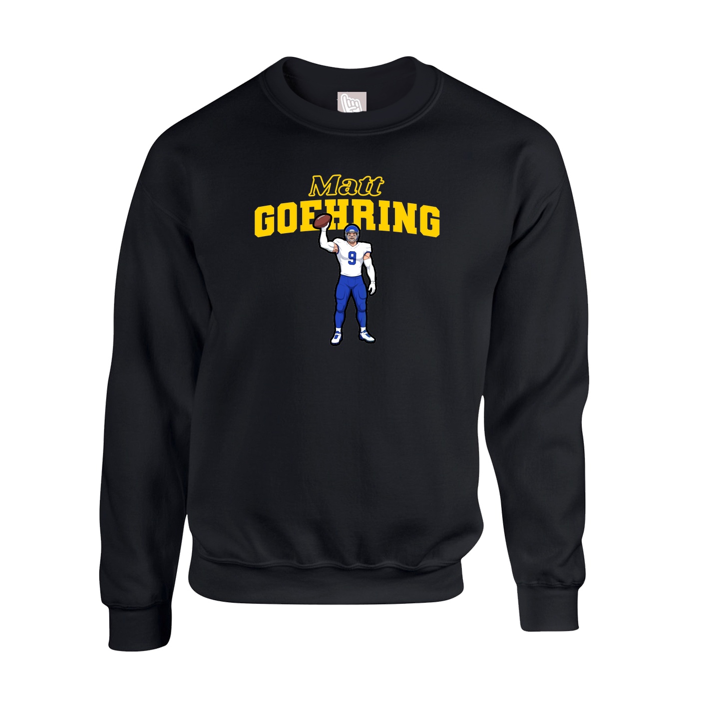 Fleece Crew — Name Arch in Black