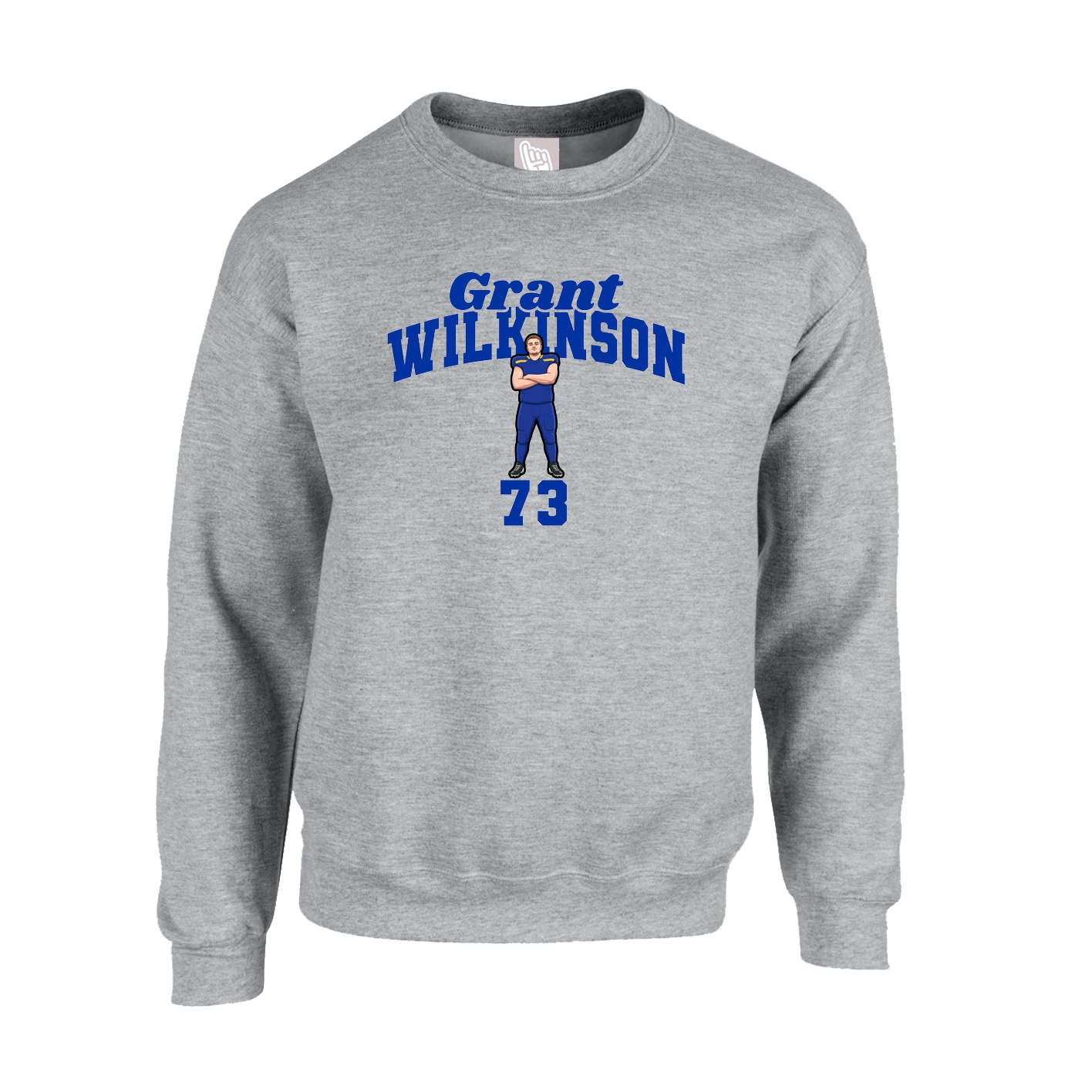 Fleece Crew — Signature Arch in Grey