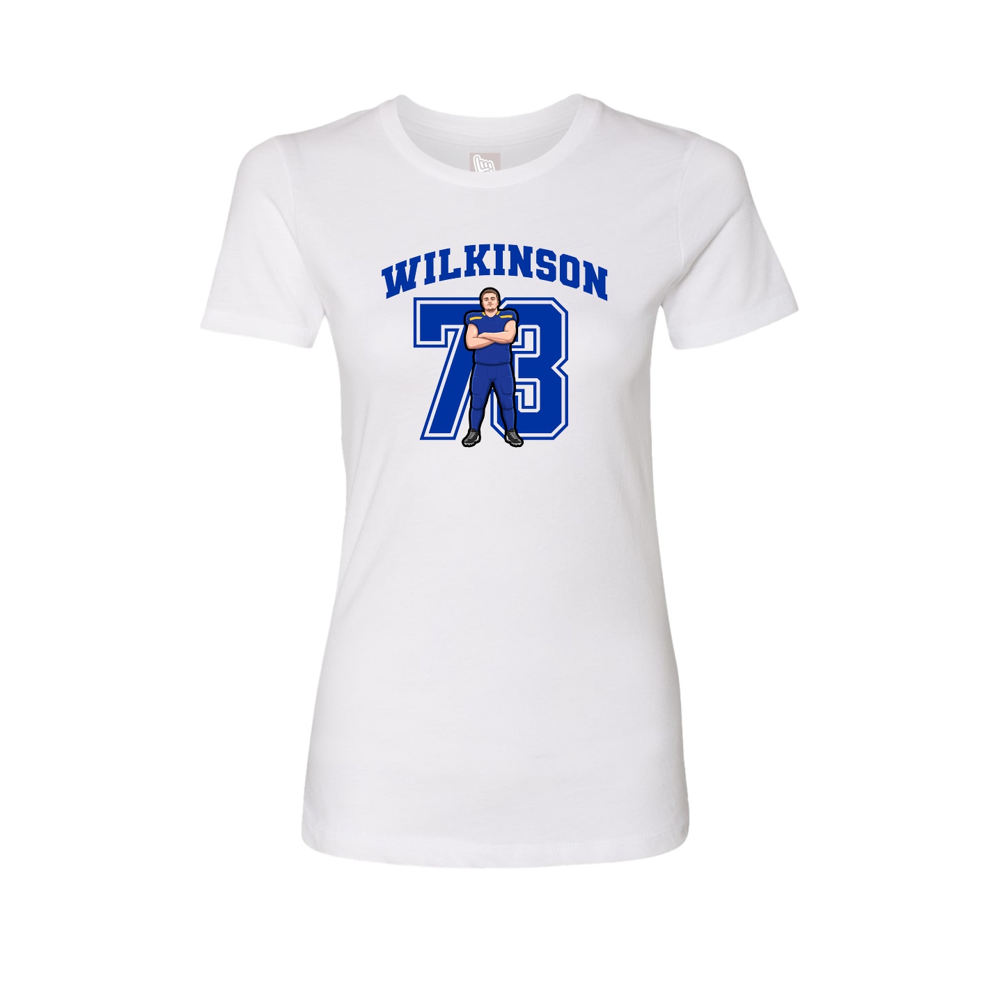 Fitted Women's Tee — Number in White