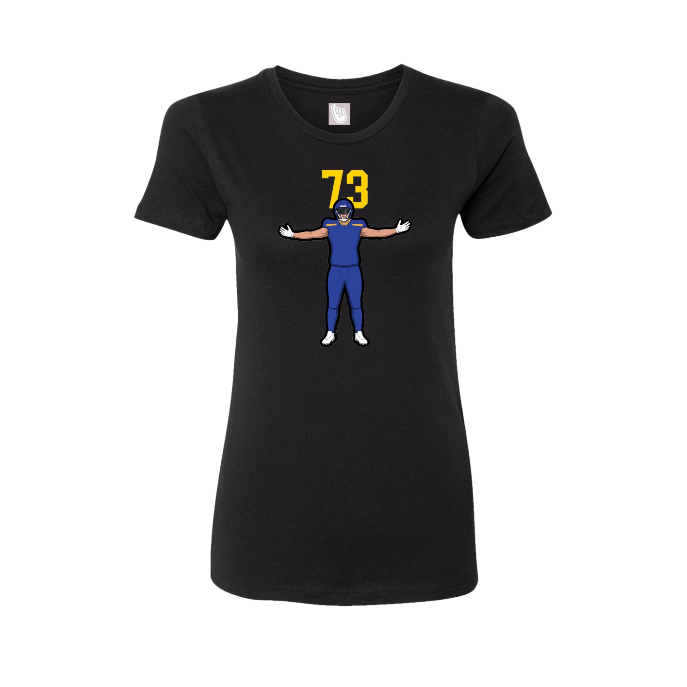 Fitted Women's Tee — Number Top in Black
