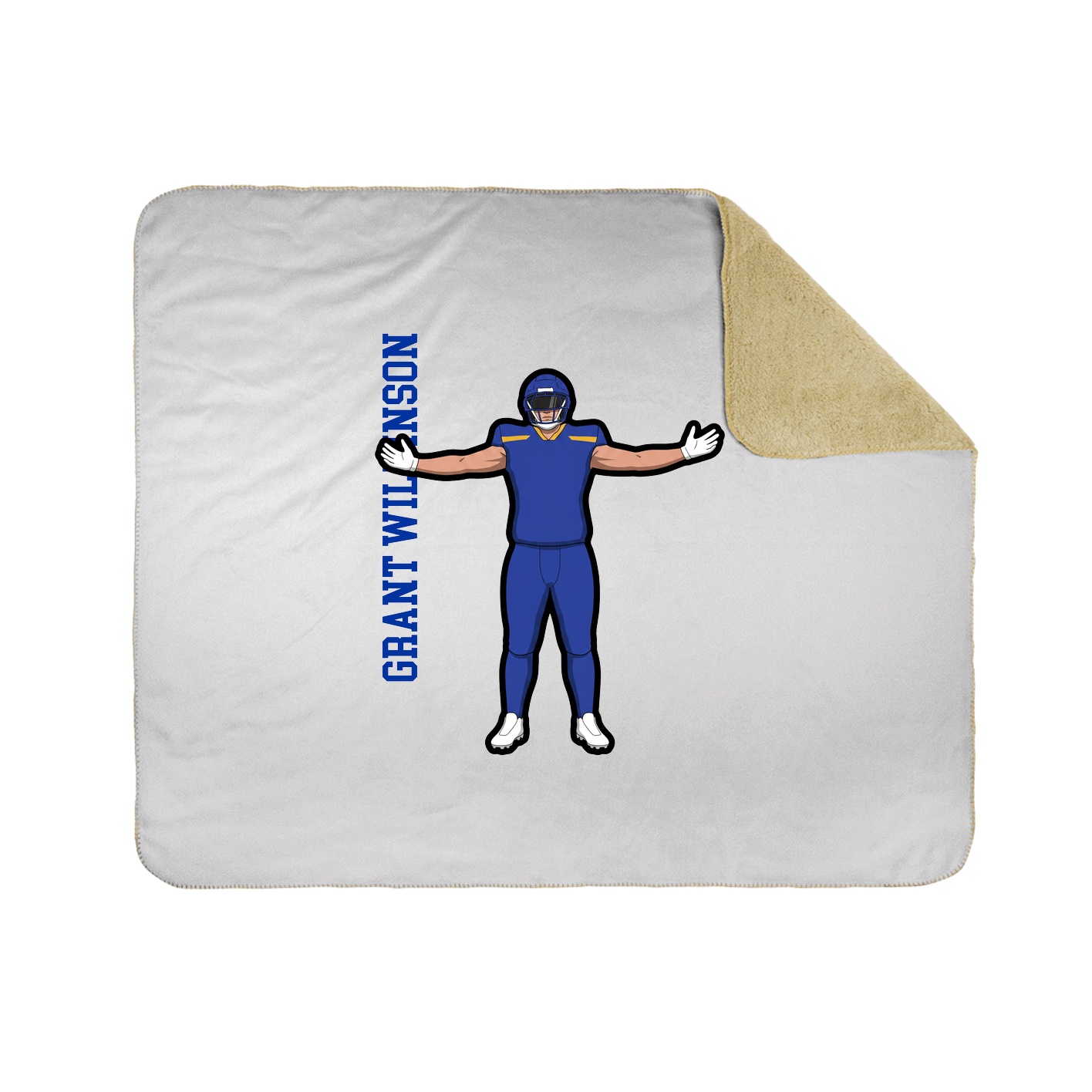 Throw Blanket — Name Vertical in White