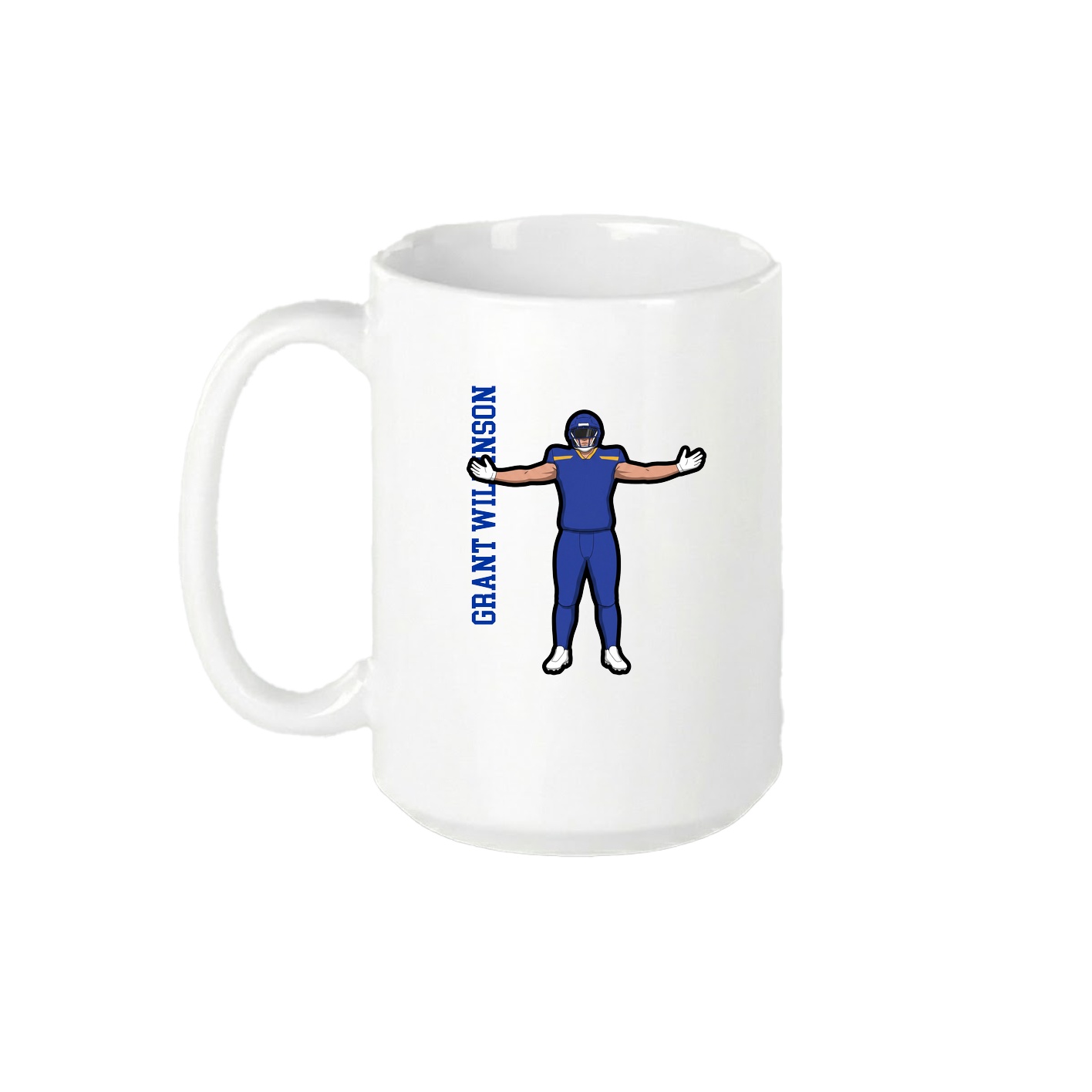 15oz Coffee Mug — Name Vertical in White