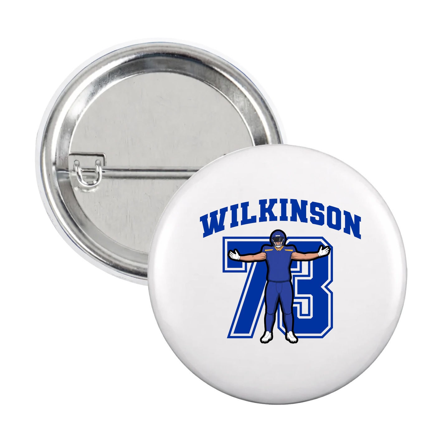 Game Day Button — Number in White