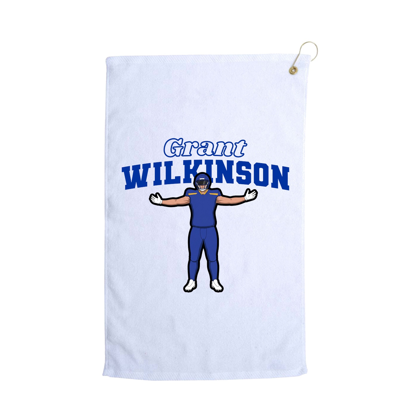 Golf Towel — Name Arch in White