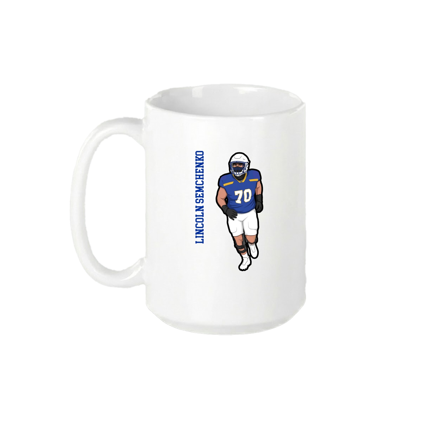 15oz Coffee Mug — Name Vertical in White