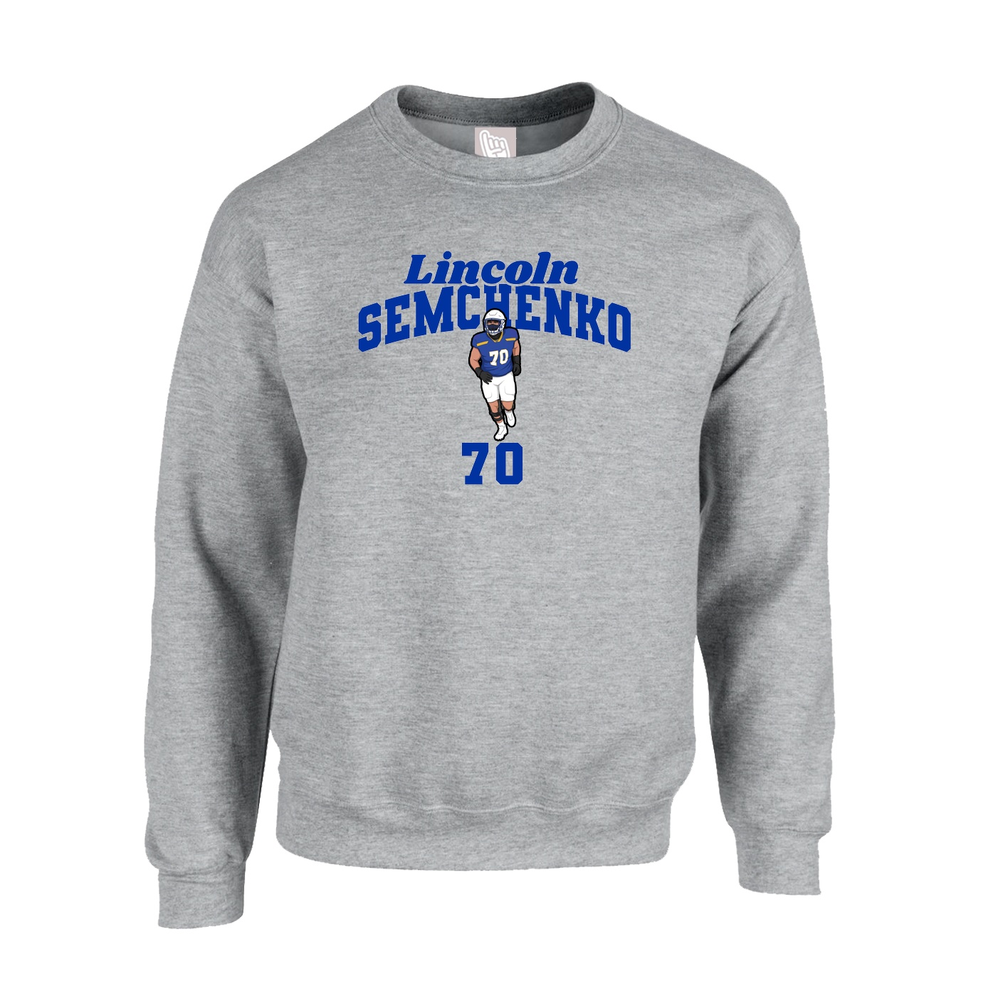 Fleece Crew — Signature Arch in Grey